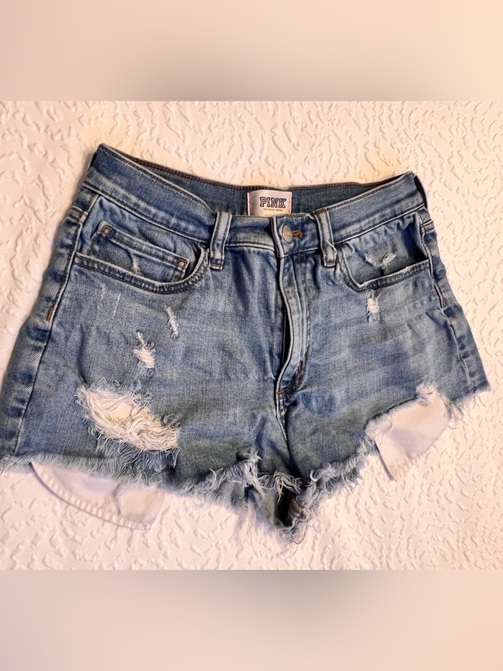 Victoria's Secret PINK Distressed Denim Cut-Off Jean Shorts - Size 6
